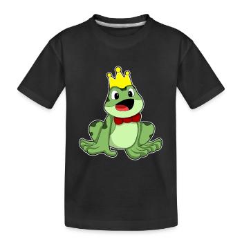 Frosch Krone - Kinder Premium Bio T-Shirt - Schwarz - Vorne