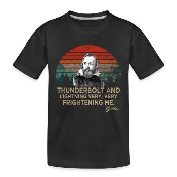 Coup de foudre et éclair Galileo Astronomie - T-shirt bio Premium Enfant - noir - Devant
