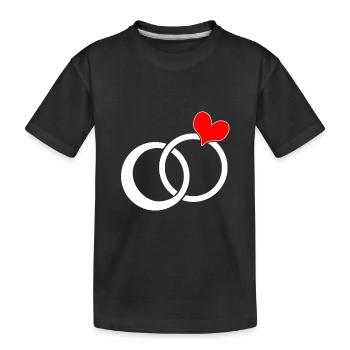 Bague de mariage bague de fiançailles de mariage - T-shirt bio Premium Enfant - noir - Devant
