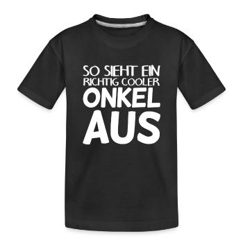 Onkel - Kinder Premium Bio T-Shirt - Schwarz - Vorne