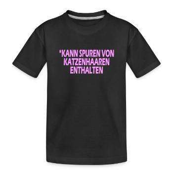Kann Spure von Katzenhaaren enthalten - Kinder Premium Bio T-Shirt - Schwarz - Vorne