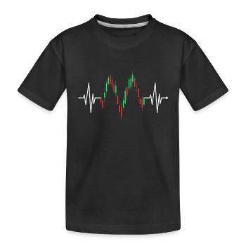 Trader Heartbeat Stocks ECG Stock Forex Trading - Kids' Premium Organic T-Shirt - black - Front