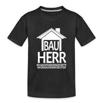 Bauherr Hausbau Baustelle - Kinder Premium Bio T-Shirt - Schwarz - Vorne