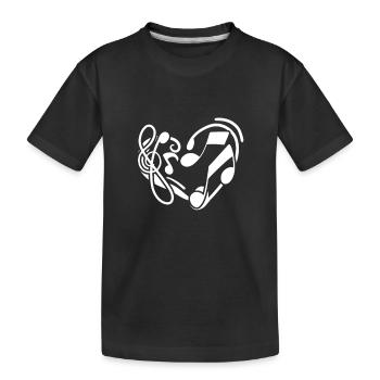 Musique Note de musique Amour - T-shirt bio Premium Enfant - noir - Devant