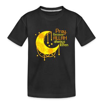 Islam chemise croissant de lune rengaine Allah - T-shirt bio Premium Enfant - noir - Devant