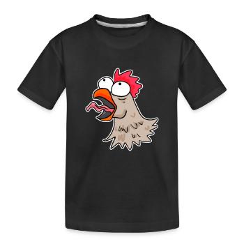 Poulet tête poulet - T-shirt bio Premium Enfant - noir - Devant
