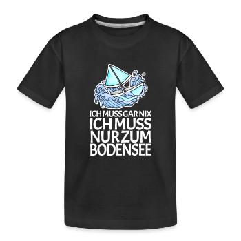 Bodensee See - Kinder Premium Bio T-Shirt - Schwarz - Vorne