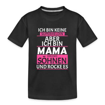 Mama von zwei Söhnen - Kinder Premium Bio T-Shirt - Schwarz - Vorne