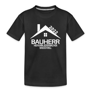 Bauherr Mann 2022 Bauherren Geschenk - Kinder Premium Bio T-Shirt - Schwarz - Vorne