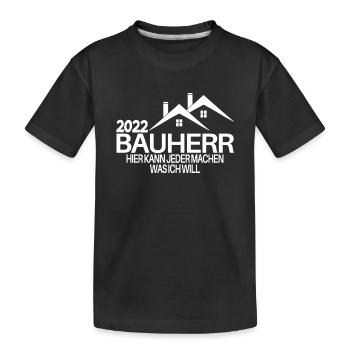 Bauherr Mann 2022 Bauherren Geschenk - Kinder Premium Bio T-Shirt - Schwarz - Vorne