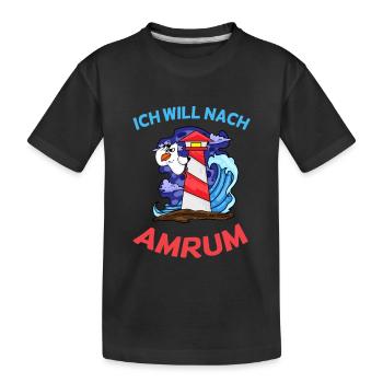 Amrum Nordsee - Kinder Premium Bio T-Shirt - Schwarz - Vorne