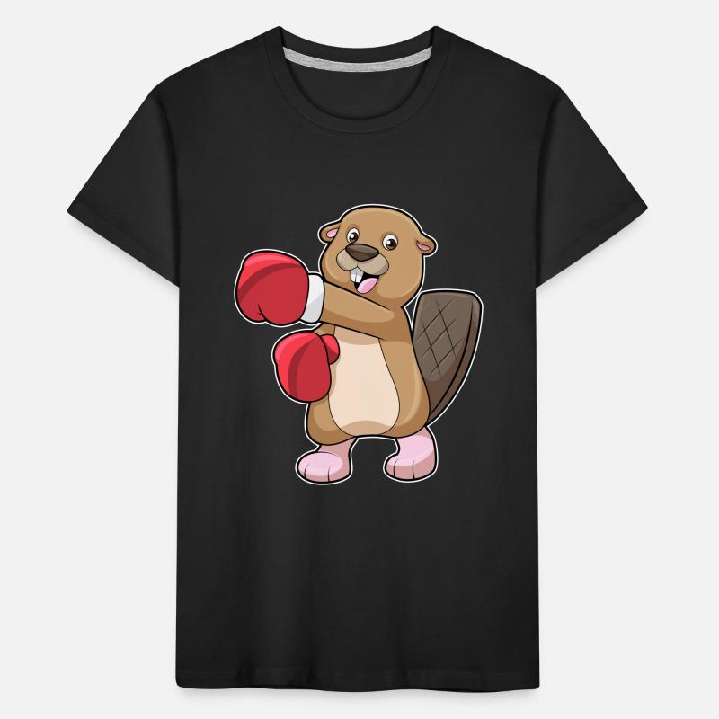 Beaver Boxer Gants de boxe Boxe Boxe T-shirt bio Premium Enfant