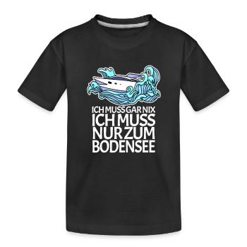 Bodensee - Kinder Premium Bio T-Shirt - Schwarz - Vorne