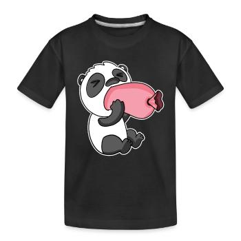 Panda avec saucisse - T-shirt bio Premium Enfant - noir - Devant