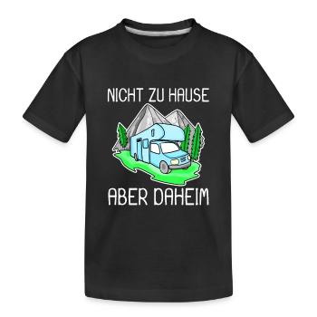 Wohnmobil Blau - Kinder Premium Bio T-Shirt - Schwarz - Vorne