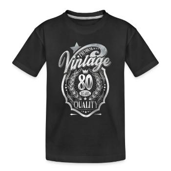 80. Geburtstag Vintage - Kinder Premium Bio T-Shirt - Schwarz - Vorne
