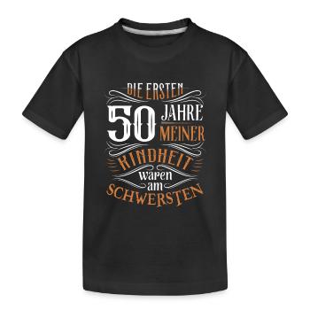 50. Geburtstag Kindheit Lustig - Kinder Premium Bio T-Shirt - Schwarz - Vorne
