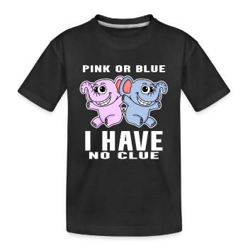Pink Or Blue - Baby Announcement - Kids' Premium Organic T-Shirt - black - Front