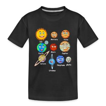 Planètes du système solaire - T-shirt bio Premium Enfant - noir - Devant