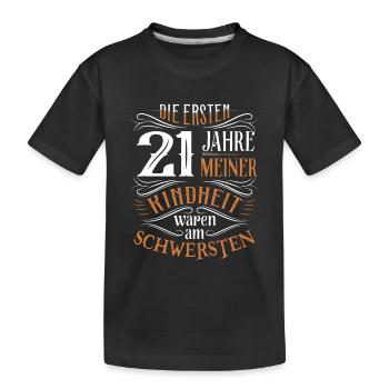 21. Geburtstag Kindheit Lustig - Kinder Premium Bio T-Shirt - Schwarz - Vorne