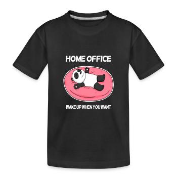 Home Office - Kids' Premium Organic T-Shirt - black - Front