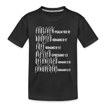 Holy Spirit Bible Verse - Kids' Premium Organic T-Shirt - black - Front