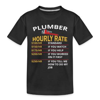 Klempner-Stundensatz-Geschenk für Klempner - Kinder Premium Bio T-Shirt - Schwarz - Vorne