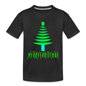 Neon-Kiefern-Weihnachtsbaum - Kinder Premium Bio T-Shirt - Schwarz - Vorne