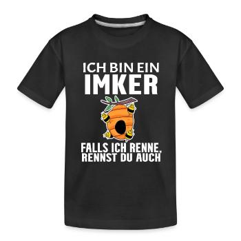 Bienen Imker Biene - Kinder Premium Bio T-Shirt - Schwarz - Vorne