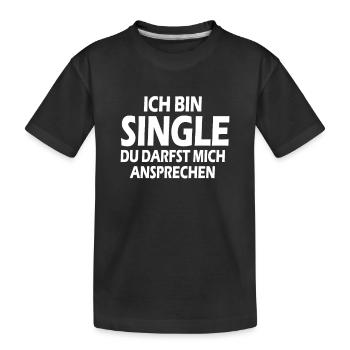 Single - Kinder Premium Bio T-Shirt - Schwarz - Vorne