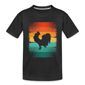 Rooster - Kids' Premium Organic T-Shirt - black - Front