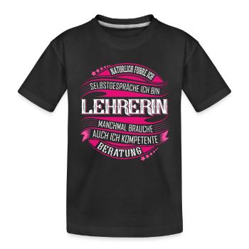 Lehrerin - Kinder Premium Bio T-Shirt - Schwarz - Vorne