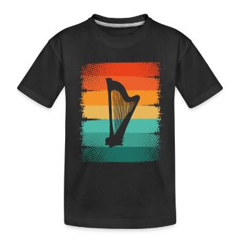 Harfe - Kinder Premium Bio T-Shirt - Schwarz - Vorne