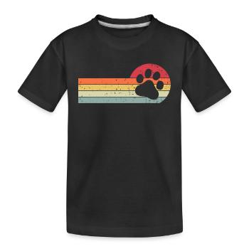Hundepfote - Kinder Premium Bio T-Shirt - Schwarz - Vorne