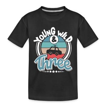Police car 3 years children police - Kids' Premium Organic T-Shirt - black - Front
