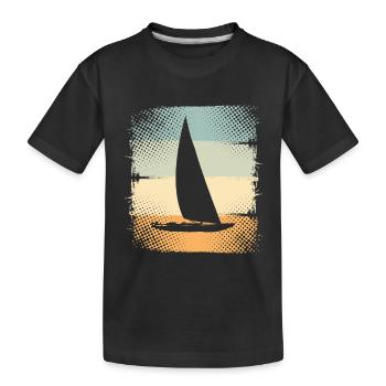 Segelschiff - Kinder Premium Bio T-Shirt - Schwarz - Vorne