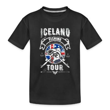 Excursion de pêche en Islande - T-shirt bio Premium Enfant - noir - Devant
