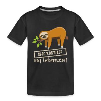 Beamtin - Faultier Ausruhen Chillen keine Hektik - Kinder Premium Bio T-Shirt - Schwarz - Vorne