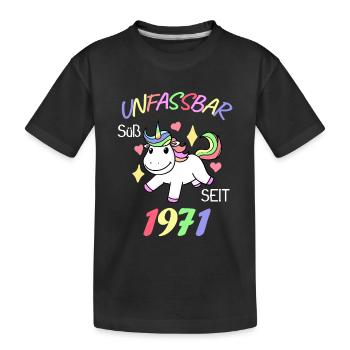 1971 - Jahrgang 1971 - Kinder Premium Bio T-Shirt - Schwarz - Vorne