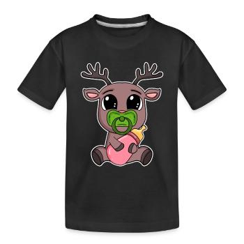 Bébé renne - T-shirt bio Premium Enfant - noir - Devant