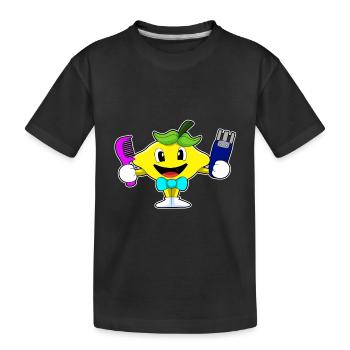 Zitrone Friseur Kamm  - Kinder Premium Bio T-Shirt - Schwarz - Vorne