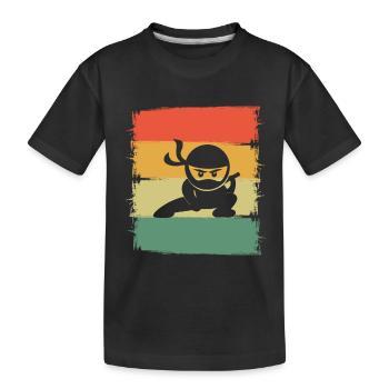 Ninja - Kinder Premium Bio T-Shirt - Schwarz - Vorne