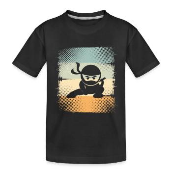 Ninja - Kinder Premium Bio T-Shirt - Schwarz - Vorne