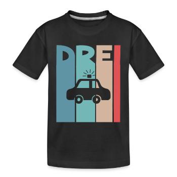 3 Jahre Polizeiauto Polizei - Kinder Premium Bio T-Shirt - Schwarz - Vorne