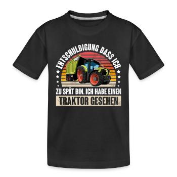Entschuldigung Dass Ich Zu Spät Bin - Kinder Premium Bio T-Shirt - Schwarz - Vorne