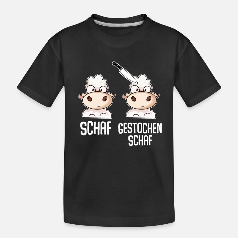 Schaf Gestochen Schaf - Kinder Premium Bio T-Shirt - Schwarz