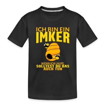 Bienen Imker Biene - Kinder Premium Bio T-Shirt - Schwarz - Vorne