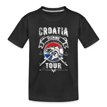 Croatia Angel Tour Fishing Tour Fishing Angler - Kids' Premium Organic T-Shirt - black - Front