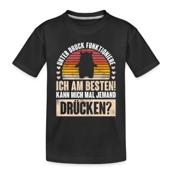 Bär Umarmung Lustig - Kinder Premium Bio T-Shirt - Schwarz - Vorne