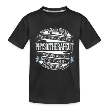 Physiotherapeut - Kinder Premium Bio T-Shirt - Schwarz - Vorne